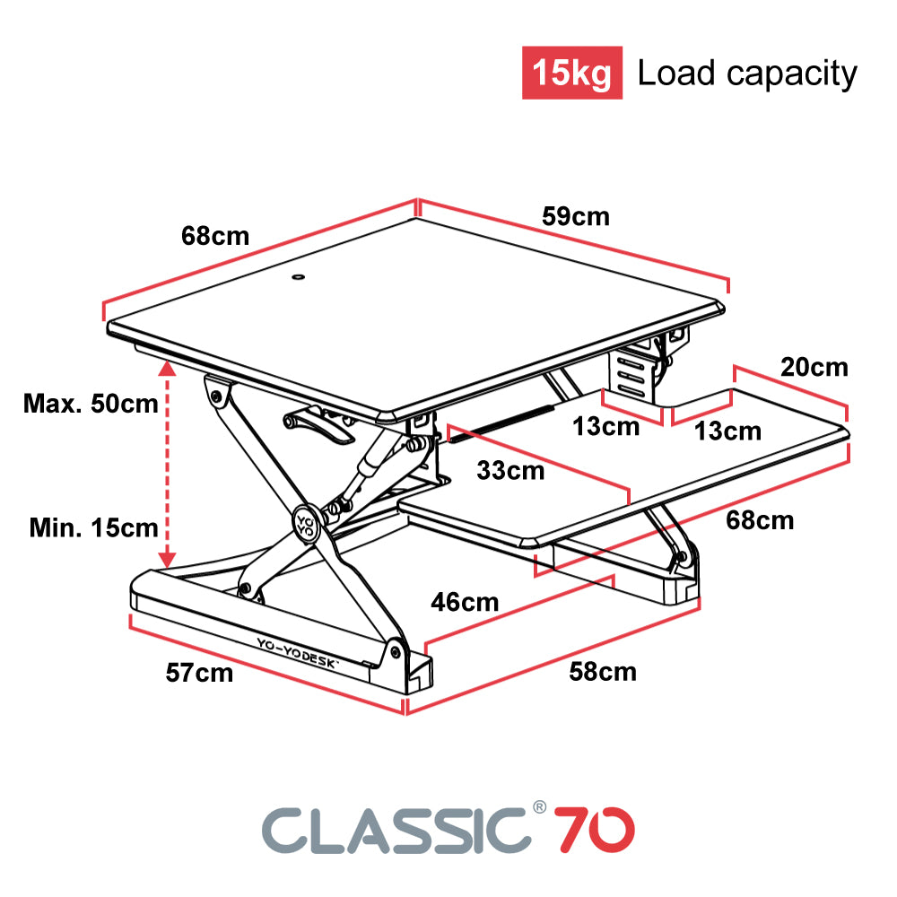 Yo-Yo DESK 70 Single Monitor Standing Desk Converter