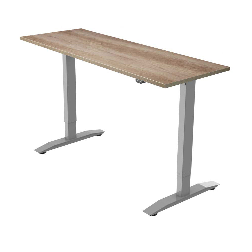 Yo-Yo DESK PRO 1 Silver-NebraskaOak single motor electric standing desk
