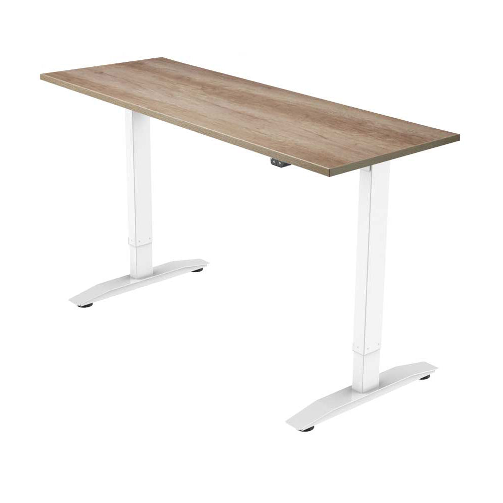 Yo-Yo DESK PRO 1 White-NebraskaOak single motor electric standing desk