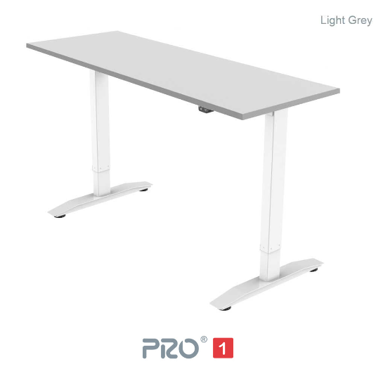Yo-Yo DESK PRO 1 Light_Grey_White single motor electric standing desk