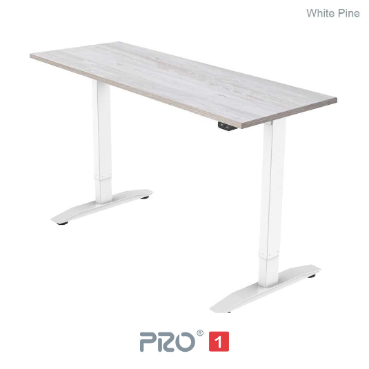 Yo-Yo DESK PRO 1 White_Pine_White single motor electric standing desk